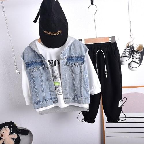 Spring Autumn Children Clothing Suit Baby Boys Girls Clothes Kids Sport Vest+T-Shirts +Pants 3Pcs/Sets Fahion Toddler Tracksuits