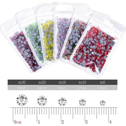 10g/bag Multi-color Hot Fix Rhinestone Crystal Super Glitter Strass Iron On Rhinestones For for clothes wedding decoration