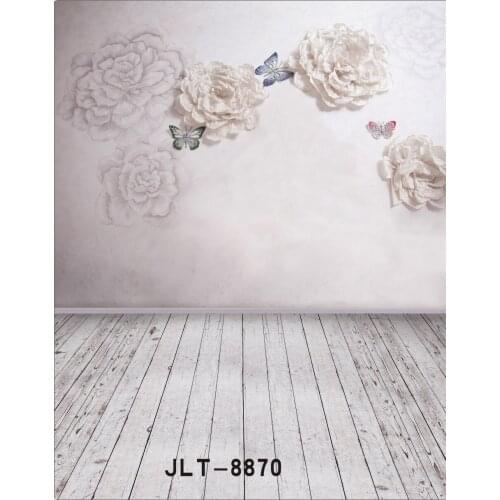 Indoor Flowers Wooden Floor Wedding Children Vinyl Photography Background Computer Printed Photography Backdrop for Photo Studio