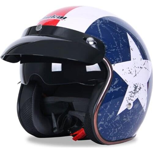 Motorcycle vintage 3/4 helmets riding sun visor half helmet motorbike electric scooter Touring Chopper Scooter retro helmets