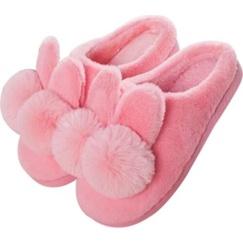 Women Winter Plush Warm Slippers Ladies Cute Home Cotton Shoes Female Non-slip Comfortable Flat Woman Leisure Footwear Big Size