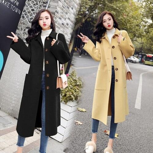 2020 Dragon And Phoenix Woolen Coat Womens Coat Middle And Long Style New Autumn And Winter Popular Over Knee Woolen Coat 668CI