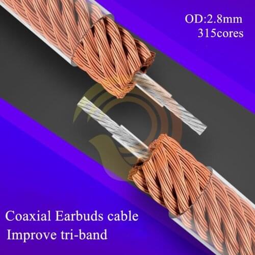 1meter) DIY 2.8mm single-strand coaxial Earbuds upgrade cable 315 core Headphone wire oxygen-free copper coaxial Earphone cable