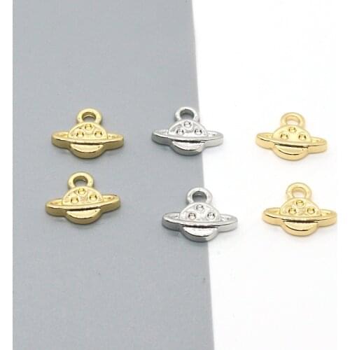 10pcs/lot Cute Mini Small Planet Earring Alloy Charms DIY Kawaii Earrings Bracelet Necklace Pendants Accessory For Jewelry Make