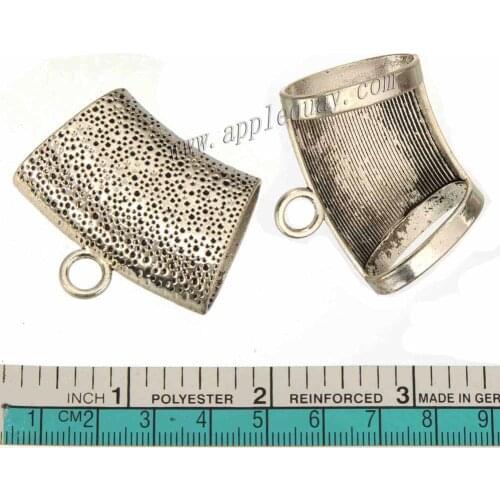 Diy scarf accessories bail pendant connectors oval large hole silver tone metal fashion winter jewelry findings 44*37*15mm 10pcs