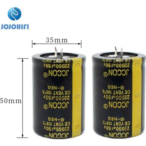 2pcs One Pair 22000uF 50V 35x50mm JCCON 105 ℃ 50V 22000uF Horn Aluminum Audio Amplifier Wire Cutting Power Filter Capacitors