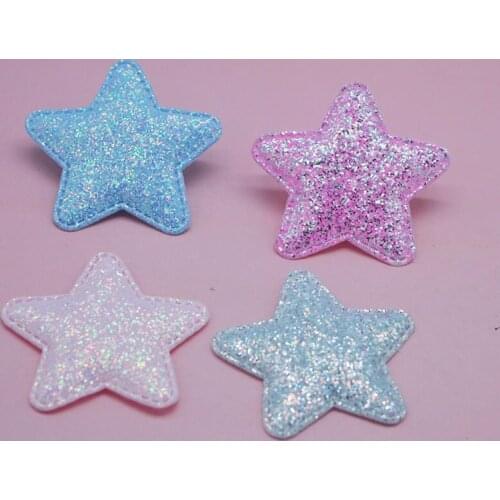 32pcs/lot 5cm shiny Star Patches Appliques for Craft Clothes Sewing Supplies DIY Hair Clip Accessories