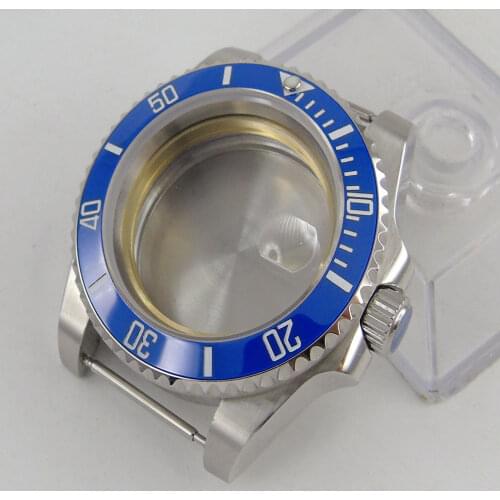 40mm Accessories Parts Watch Case Sapphire Crystal Seeing-Through / Solid Backcover Fit NH35A NH36A Stainless Steel High Quality