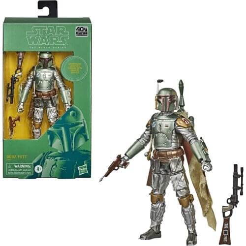 6inch Hasbro Star wars Metallic carbides Boba Fett anime action & toy figures model toys for children With box Black series