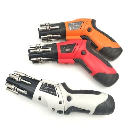 6 In 1 Electric Screwdriver Rechargeable Cordless Precision Screwdriver Set Built-in Lithium Battery with Work Light Power Tools
