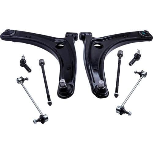 8Pcs Suspension Kit Front Control Arm Ball Joint Tie Rod Sway Bar Link Steering for Mitsubishi Lancer 2008-17 Ralliart Sportback