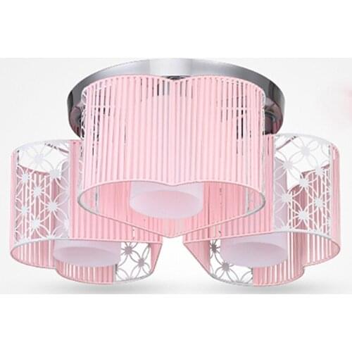 E27 3 Bulbs Acrylic Ceiling Lamp Love Heart-shaped Childrens Room Bedroom Flush Mount Light Lovely Cartoon Lamps CL160-3