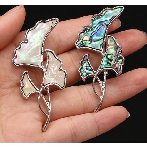New Arrival Shell Brooches 2 Color Available Alloy Pins for Girls Weddings Party Dress Coat Jewelry Accessories 27x60mm