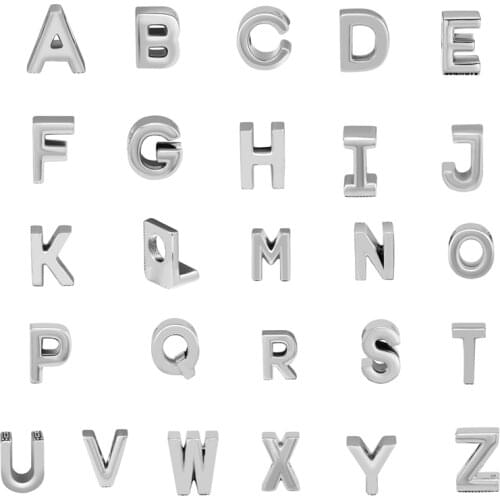 925 Sterling Silver New Autumn Reflection Alphabet charms fit Bracelet Birthday Gift DIY Accessories Clip beads Free Shipping