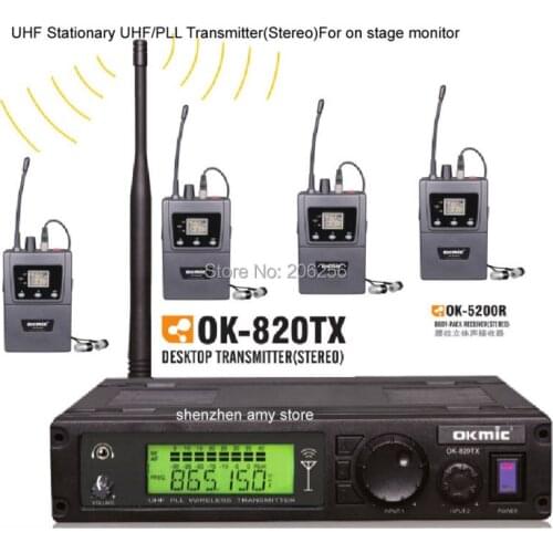 Boutique Recommended OKMIC 820TX 5200R 4-Person Wireless In Ear Monitor System For on stage monitor Stereo Audio System