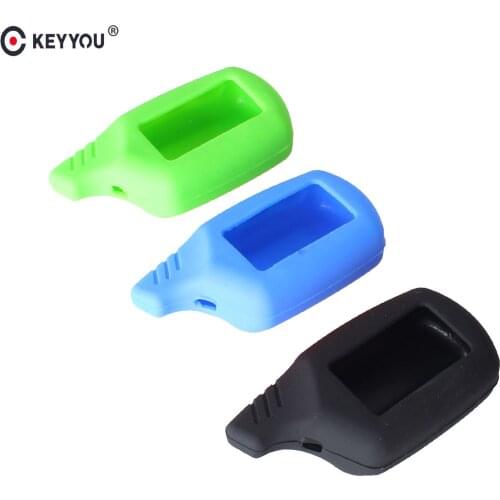 KEYYOU Key Cover B9 LCD Silicone Case For Starline B9/B91/B6/B61/A91/A61/V7 2 Way car alarm system LCD Keychain Car Remote Cover