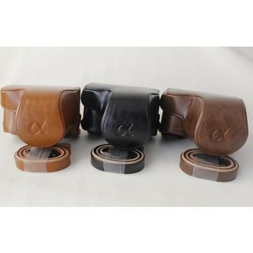PU leather Camera Bag Case Cover Pouch for Sony A6400 Mirrorless System Camera