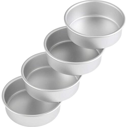 4 Pcs Cake Pan Aluminum Alloy Round Baking Pans Cake Pans Set Easy to Clean Dishwasher Washable 6.7 Inches Cake Mould
