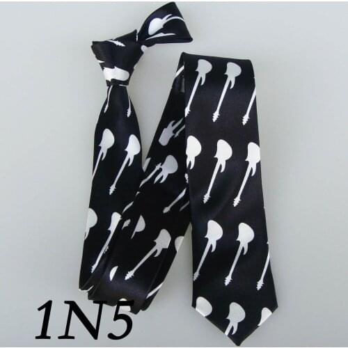 Guitar Musical Ties Skinny Men Print Tie Fashion 2015 New 5cm Polyester Corbata Delgada Suit Performing Arts Guitar Musical Ties