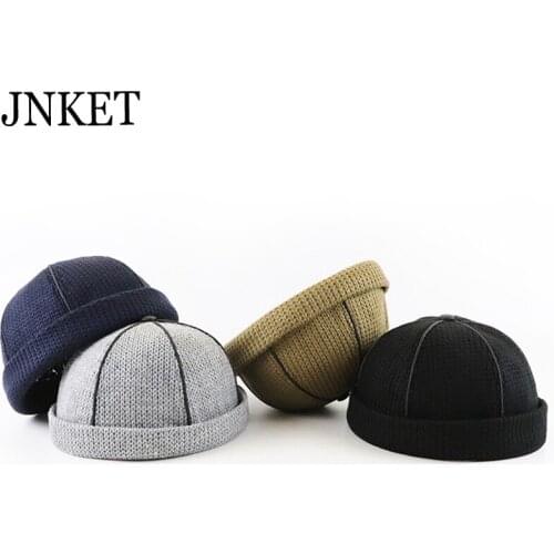 JNKET New Winter Autumn Knitted Hat Men Women‘s Skullcap Beanies Hat Brimless Hat Hip Hop Cap Outdoor Sport Cap