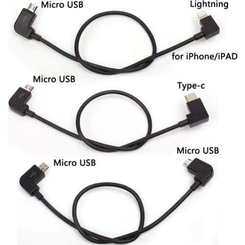 Data Cable For DJI Spark/MAVIC Pro/Mavic 2 Air Control Micro USB to Lighting/type C/Micro USB line for IPhone For Pad For xiaomi