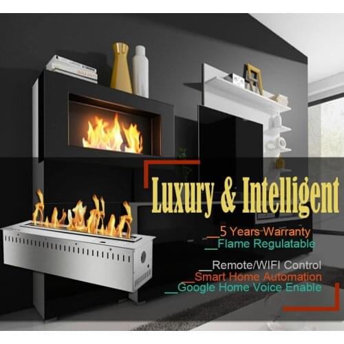 Inno-Fire 72 inch fireplace automatic ignition biothanol electric fireplace