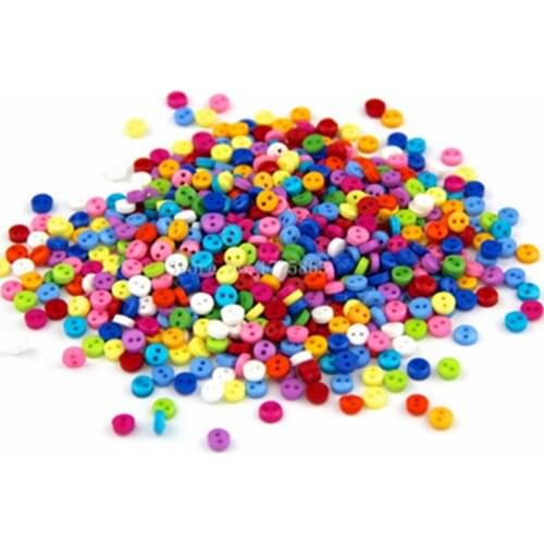 150 Pcs Mixed Colours 2 Hole Round 6mm Sew Craft Plastic DIY Buttons , for Sewing, Crafts, Jewellery making, Knitting 7NK92