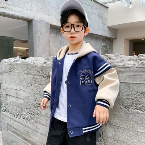 New Boys Autumn Spring Coat School Boys Casual Jackets Children Casual Outwear Kids Clothing Letter Baseball Uniform 4 6 8 10 Y