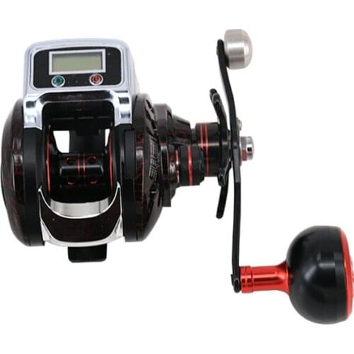 Left/Right Hand Digital Electric Display Lure Bait Casting Fishing Reel 14+1BB 6.3:1 Round Knob Metal Handle Baitcasting Wheel