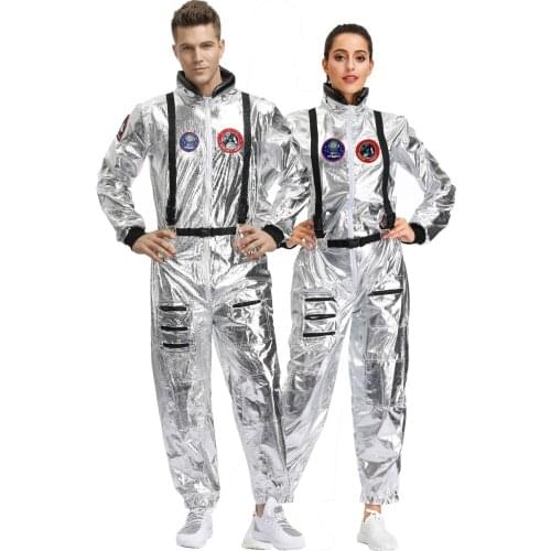 M-XL Halloween Couple Space Cosplay Costume Men Women Astronaut Stage Costume