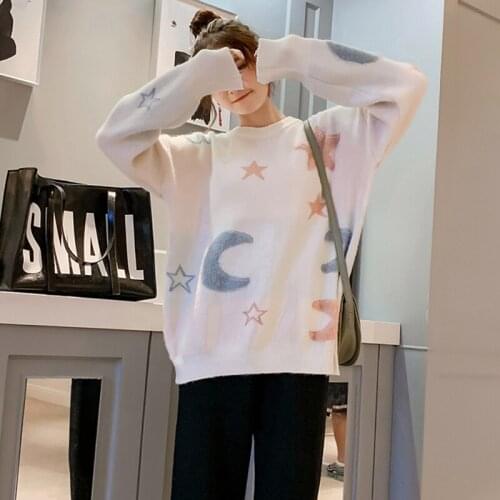 Fashion Knitted Pullover Sweater Women Long Sleeve O-Neck Ladies Jumpers Sweaters Preppy Style 2020 Autumn Winter Loose Sweater