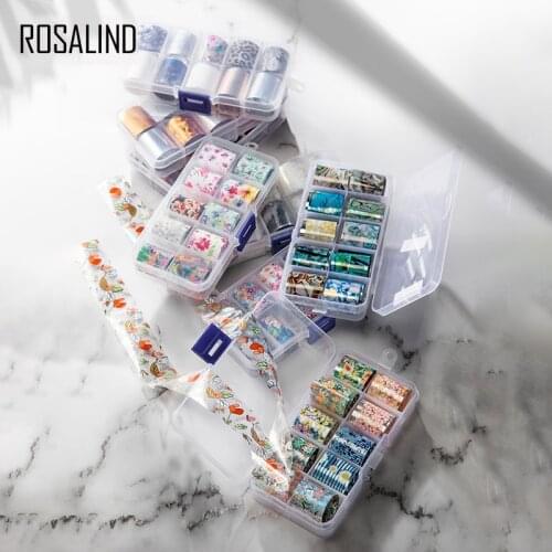 Rosalind Slider Foil Nail Stickers Set For Manicure Art Decoration Fake Nail Holographic Decals Sticker Need Transfer Gel Polish