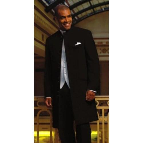 New Arrival Groom Tuxedo 2 Color Groomsmen Mandarin Lapel Wedding/Dinner Suits Best Man Bridegroom (Jacket+Pants+Tie+Vest) B173