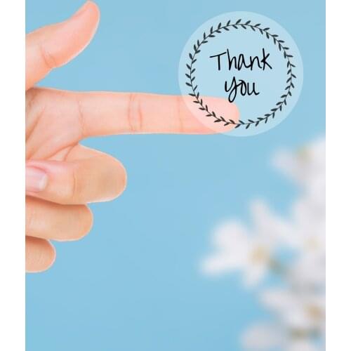 Transparent Sticker, Thank You / 160 pcs