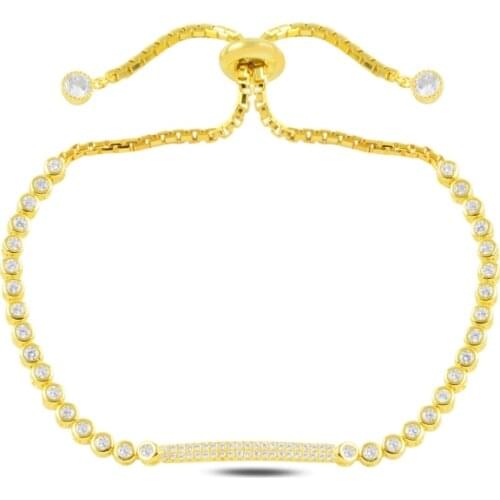 Silver 925 Sterling Zircon Cubic Zirconia Elevator Bracelet