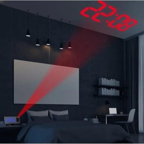 LED Digital Alarm Clock Watch Table Electronic Desktop Clocks USB Wake Up FM Radio Time Projector Snooze Function Alarm