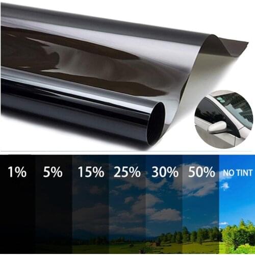 300x50cm Black Car Window Tint Film Glass 5%-50% Roll Car Auto Window Tinting Film for Home Solar UV Protector Sticker Film