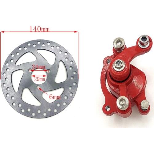 49CC Gas Mini Dirt Bike Rear Brake with 140mm disc brake Caliper Kit Electric Scooter ATV Red