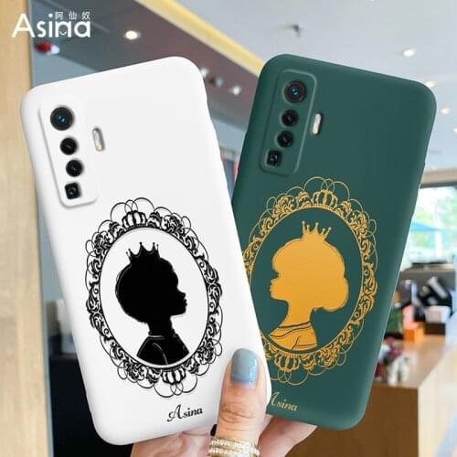ASINA Liquid Silicone Case For VIVO X50 60 30 Pro Cartoon King Funda Soft Coque For Vivo Z5X Z1Pro iQOO Neo Y17 V17 Prince Capa