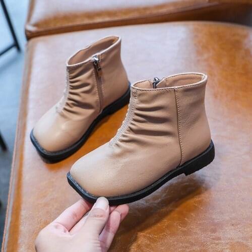 Winter Kids Shoes Baby Girls Princess Ankle Boots Fashion New Cotton Shoes Boys Casual Boots Children Plush Warm Boots E268