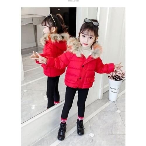 Winter Thick Boys Jacket Baby Girls Coat long sleeve Hooded Fur Collar Children Girl Warm Coats Outerwear Cartoon fleece 1-6 Y