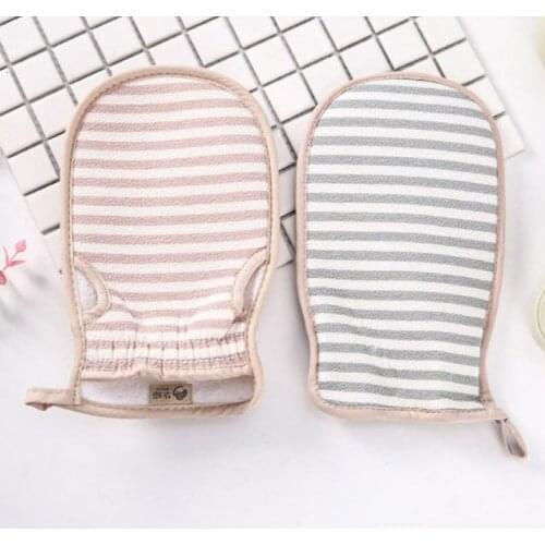 100PC Double-sided striped Bathing Gloves Thicken Body Massage Bath Scrub Magic Peeling Glove Exfoliating Bath Brushes