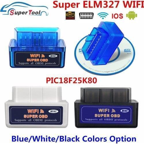 12PCS/Lot ELM327 V1.5 PIC18F25K80 WIFI OBDII Car Diagnostic Tool ELM 327 WIFI/WI-FI 1.5 OBD 2 Scanner ELM 327 WIFI Code Reader