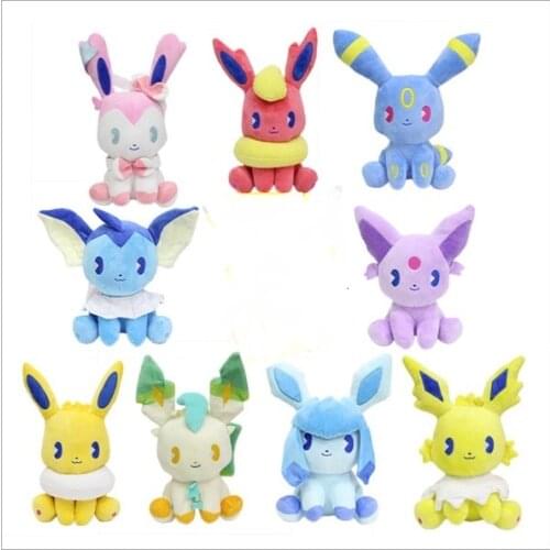12CM plush Sylveons Leafeons Glacias Espeons Umbreons Jolteons Vaporeons Flareons Anime toy stuffed soft christmas gift for kid