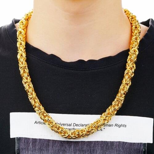 2020 Fashion 24K Gold Cuban Chain Necklaces for Men Punk Keel Charm Necklace Male Choker Colar Jewelry Friends Gifts Wholesale