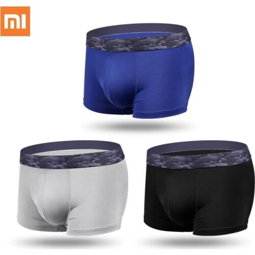 3pcs Xiaomi Mijia Sexy Mens Boxers Male Underwear Boxer Camouflage Underpants Homme Boxershorts Mens Ice Silk Seamless Panties