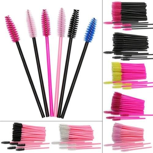 50 PCS Disposable Eyelash Brushes Mascara Wands Eye Lash Eyelash Extension Eyebrow Applicator Cosmetic Makeup Brush Tool Kits