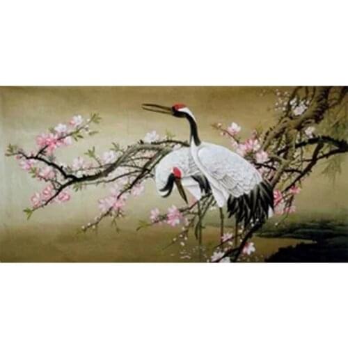 5D Diy Diamond Painting Plum blossoms and cranes Diamond Mosaic Cross stitch Square round diamond Rhinestone Home DecorZP-3358