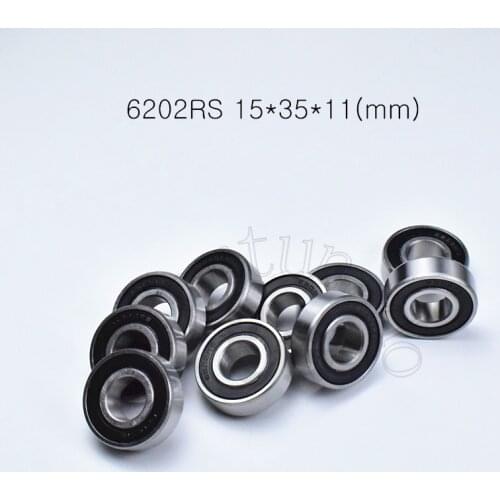 6202RS 15*35*11(mm) 1Piece bearings ABEC-5 rubber sealing bearings 6202 6202RS chrome steel deep groove bearing