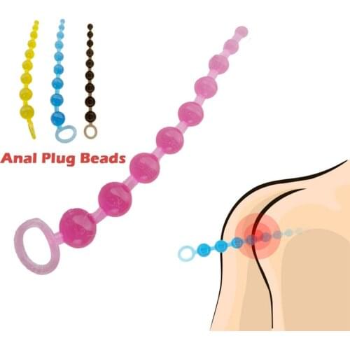 Anal Beads Plug Play Pull Ring Ball Gay Anal G-Spot Stimulator Butt Beads Silicone Waterproof Prostate Sex Toys for Women Men